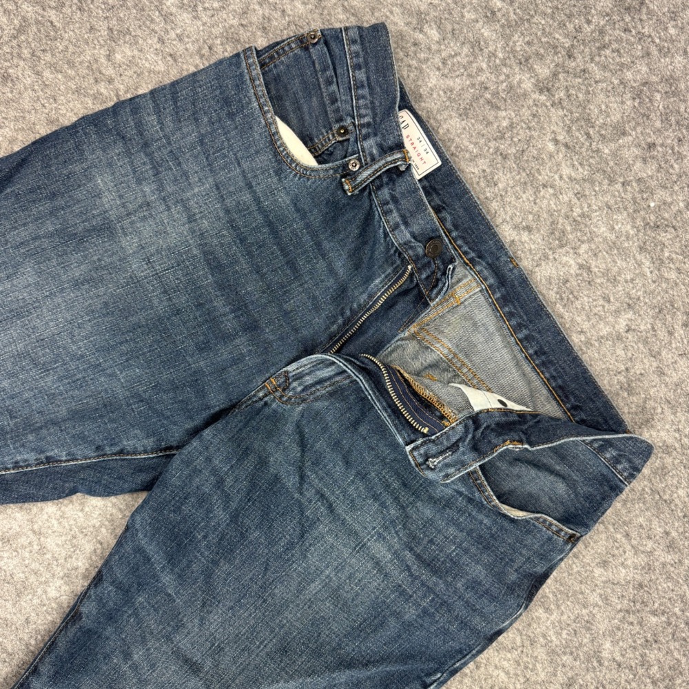 Gap Straight Fit Jeans Mens‎ 34x34 Medium Wash Denim Casual Everyday